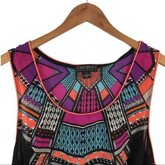 WS756 Forever 21 Trendy Sleeveless Blouse Top 2X - Picture 4 of 5